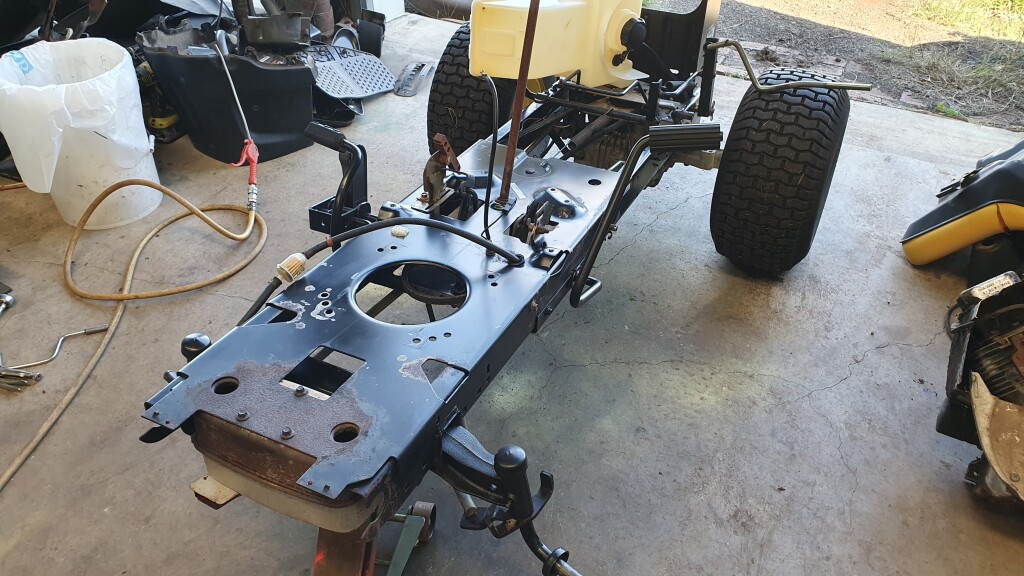 cleaned mower chassis