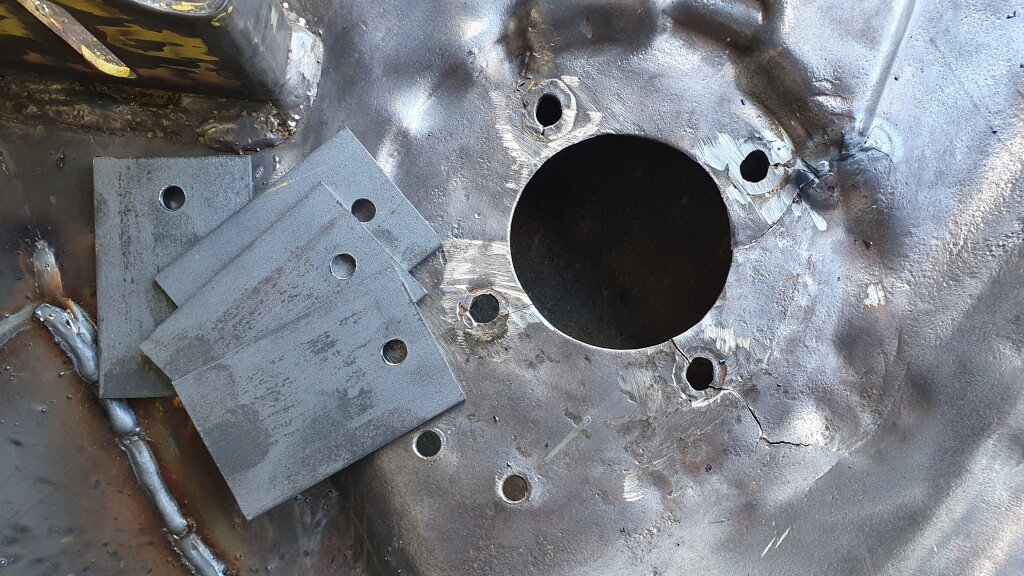 cutting deck flange repair, stage one