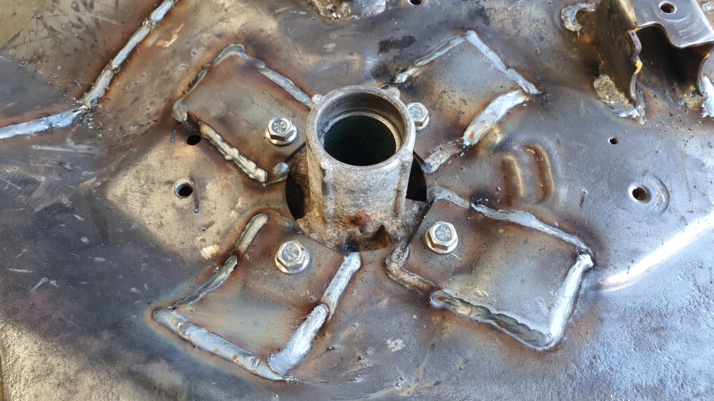 cutting deck flange repair, stage three