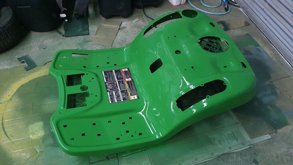 mower body after painting